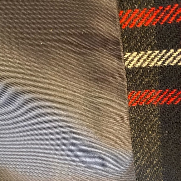 David Brooks Womens Vintage Wool Blue Red Gray Plaid Bomber Jacket / Size M - Picture 7 of 12